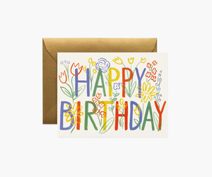 Birthday Greeting Card - Brushstroke
