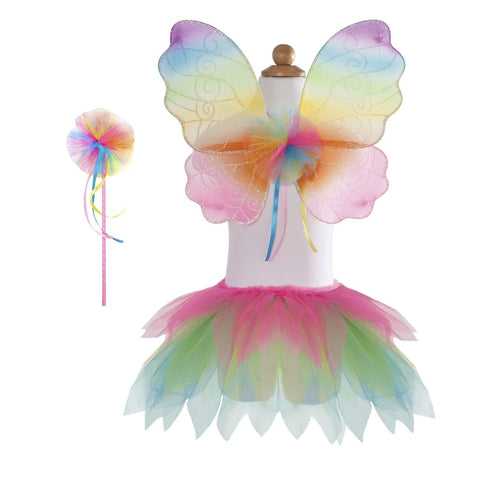 Neon Rainbow Skirt, Wings and Wand
