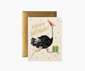 Birthday Greeting Card - Ostrich