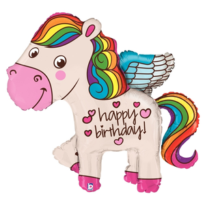 Birthday Balloon - Rainbow Pony